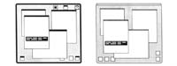 Figure 3. Visual order and user focus. The large amount of contrast present on the screen of many window systems (left screen) makes it difficult to focus on the relevant information. The selection should be the user’s main focus: it is the object of the next operation. The right screen shows how Star/ViewPoint’s screen design focuses attention on the selection.