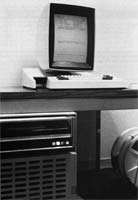 Figure 9. The Xerox Alto. The Alto, developed at Xerox PARC in the seventies, was a prototype for Star. Both its hardware design and the many programs written for it by PARC researchers strongly influenced Star’s designers.