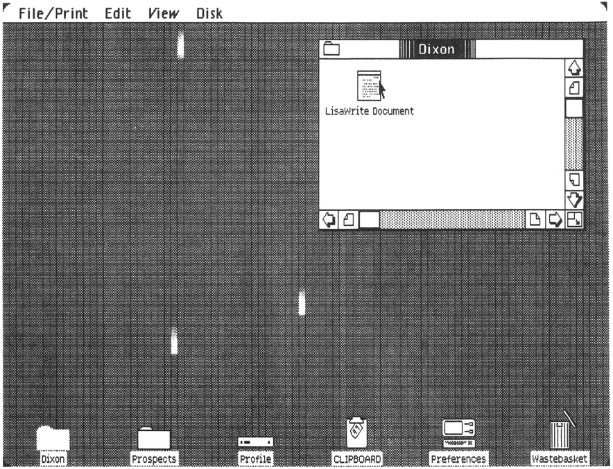 Fig. 3-12. When you open a folder Lisa displays its contents.