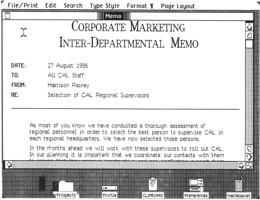 Fig. 3-13. An open LisaWrite document.