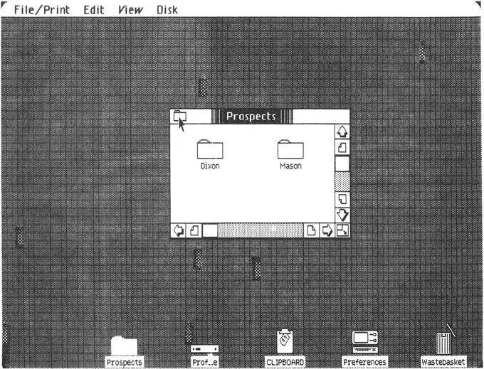 Fig. 3-16. To set aside an open folder quickly, click twice on the folder symbol in the Title Bar Icon.