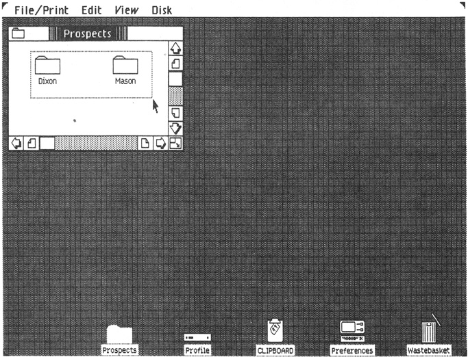 Fig. 3-17. To select a group of icons, draw a box around them.