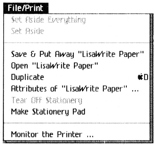 Figure 12-8: The Desktop Manager File/Print menu.