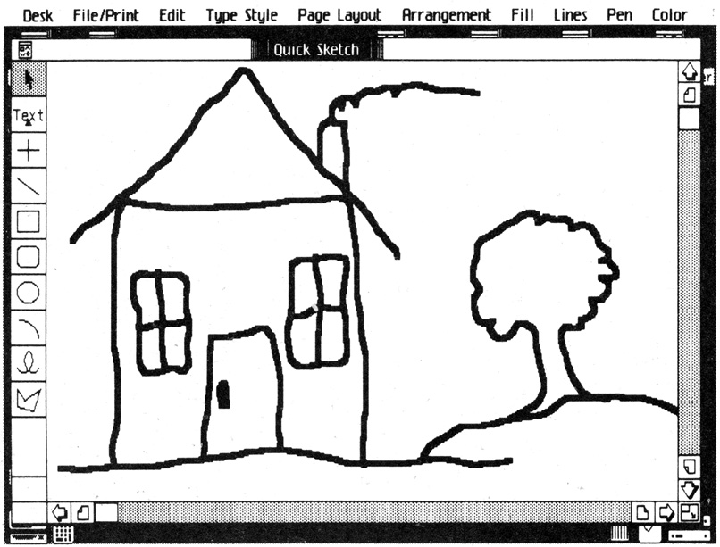 Figure 1-3: The mouse can be used to draw on Lisa’s screen. This drawing was done entirely with the mouse.