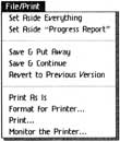 Figure 3-12: The File/Print menu. These commands are available on every program’s File/Print menu, although some programs have one or two additional commands.