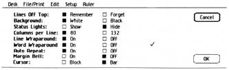 Figure 3-9: A typical Dialog Box. These are displayed automatically when Lisa needs additional information to complete a command.