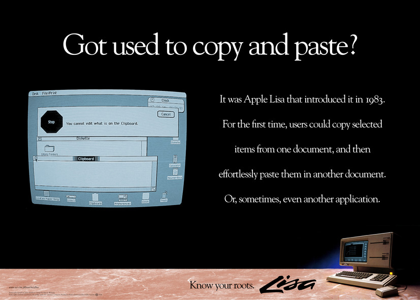 “Got used to copy and paste?” poster