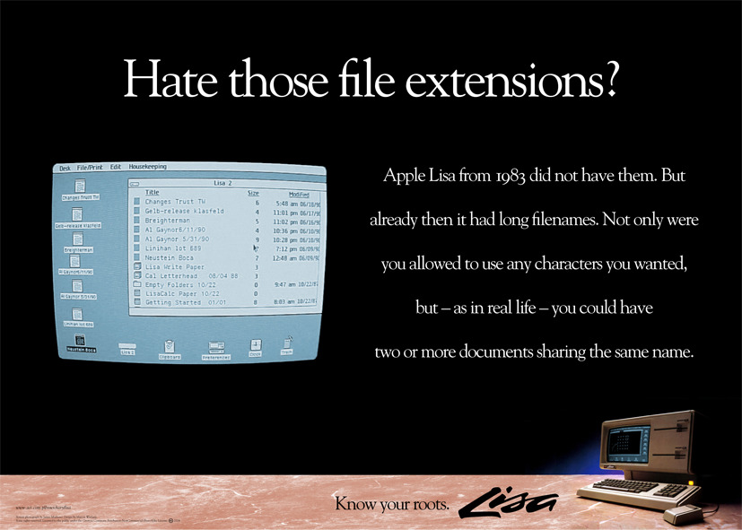 “Hate those file extensions?” poster