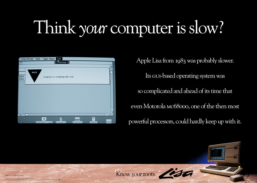 “Think your computer is slow?” poster