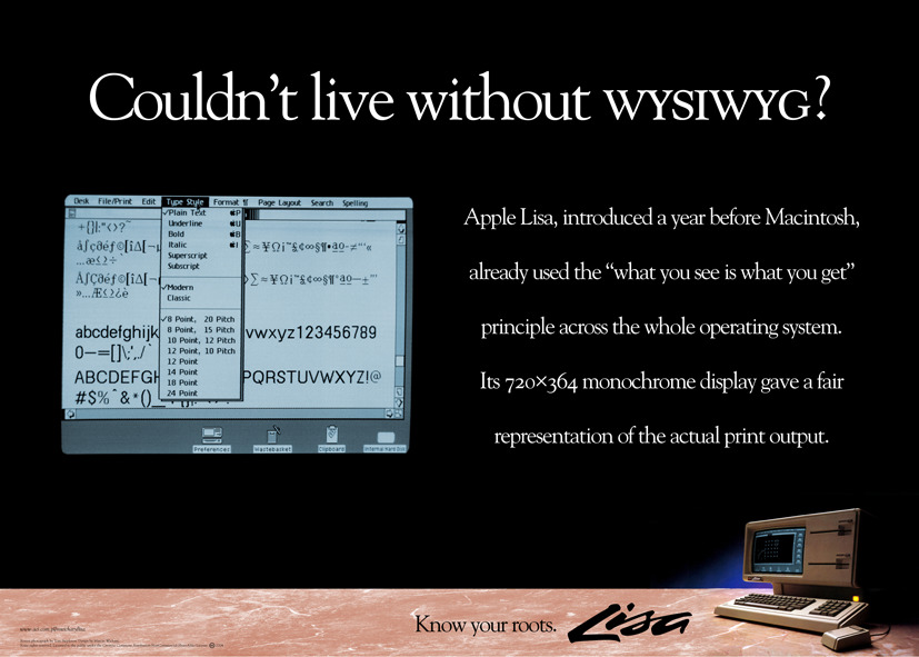 “Couldn’t live without WYSIWYG?” poster