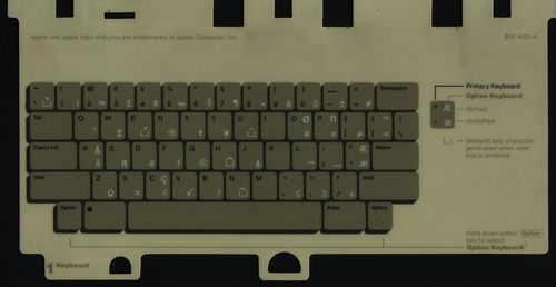 Lisa keyboard reference card #1