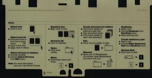 Lisa keyboard reference card #2