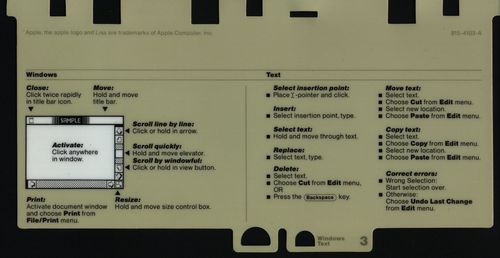 Lisa keyboard reference card #3