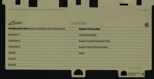 Lisa keyboard reference card #4