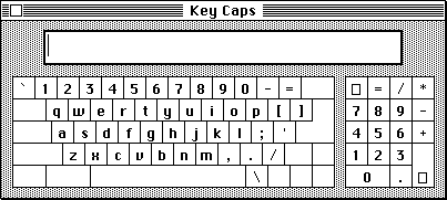 Keyboard map in System 4.2 (Key Caps)