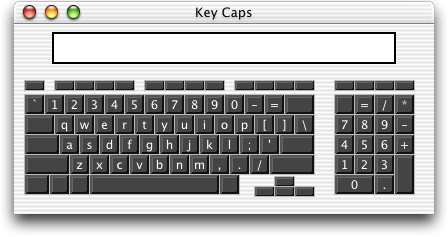 Keyboard map in Mac OS 10.1 (Key Caps)