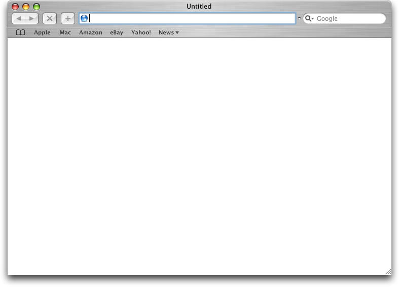 Browser in Mac OS X Panther (Safari)