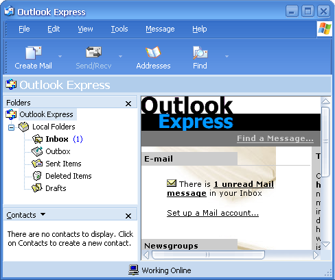 Mail in Longhorn 4015 (Outlook Express 6.05)