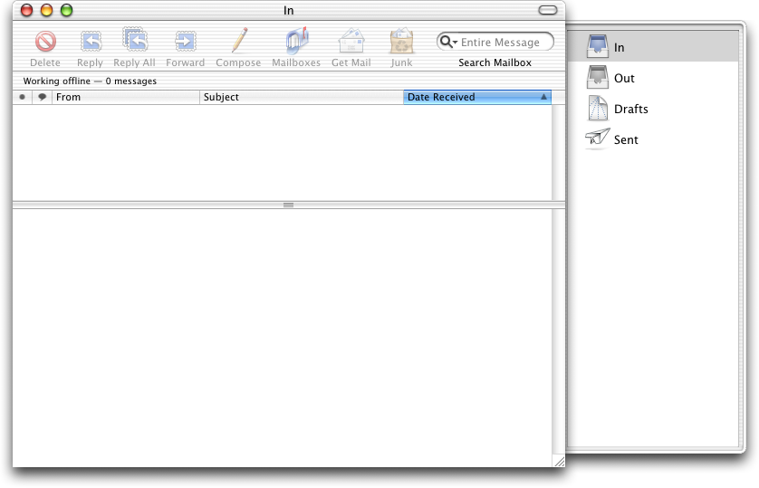 Mail in Mac OS X Jaguar (Mail)
