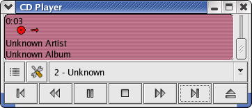 CD player in GNOME 2.2.0 in RedHat 9 (CD Player)
