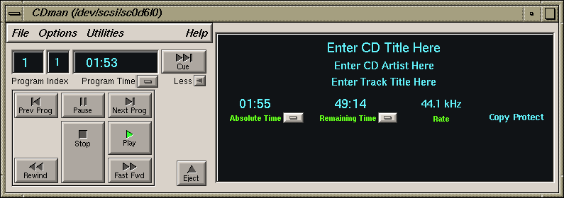 CD player in IRIX 5.3 (CDman)