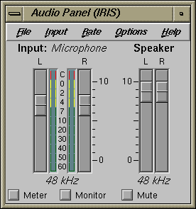 Volume level in IRIX 5.3 (Audio Panel)