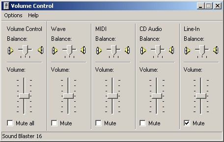 Volume level in Windows 2000 Pro (Volume Control)