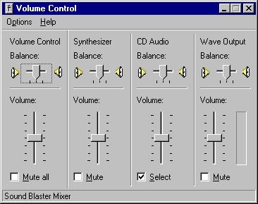 Volume level in Windows NT 4.0 Workstation (Volume Control)