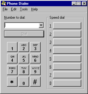 Phone dialer in Windows 95 (Phone Dialer)