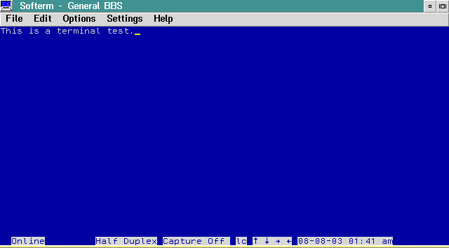 Terminal in OS/2 2.1 (Softerm)