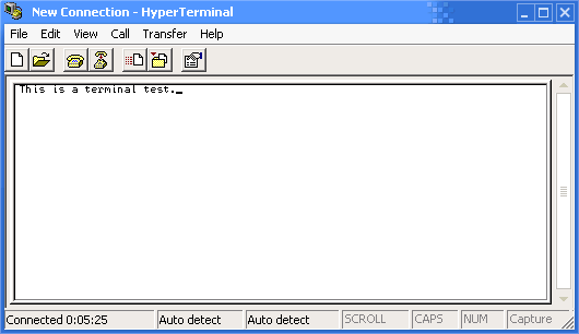 Terminal in Whistler 2257 (HyperTerminal)