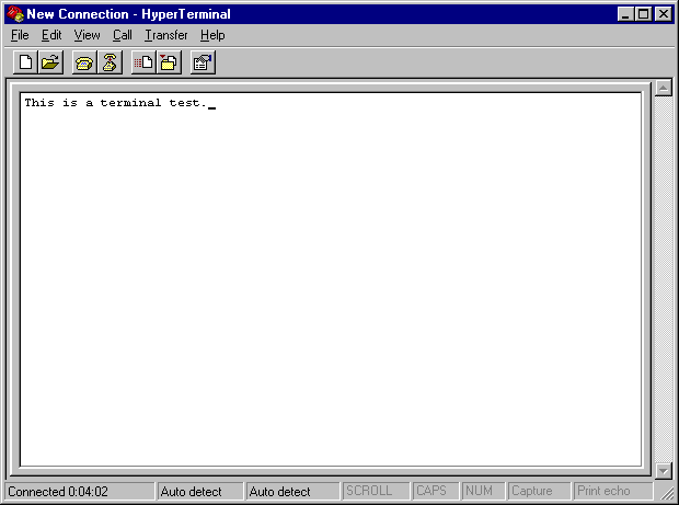 Terminal in Windows NT 4.0 Workstation (HyperTerminal)