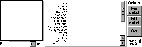 Address book in EPOC R5/Psion Revo (Contacts)