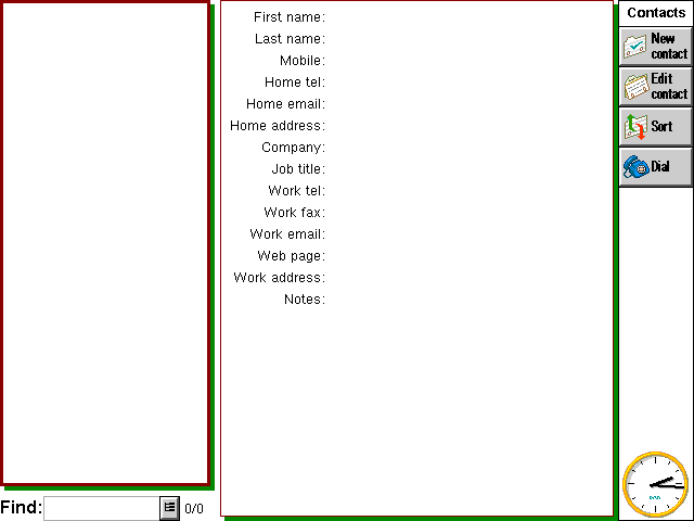 Address book in EPOC R5/Psion Series 7 (Contacts)