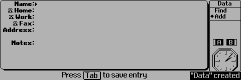 Address book in Sibo/Psion Series 3a (Data)