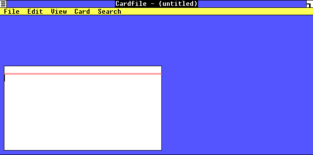 Address book in Windows 1.01 (Cardfile)