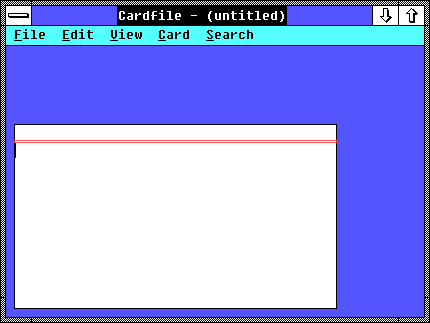 Address book in Windows 2.03 (Cardfile)