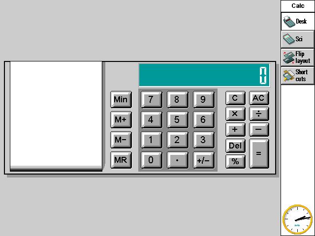 Calculator in EPOC R5/Psion Series 7 (Calc)