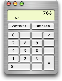 Calculator in Mac OS X Jaguar (Calculator)