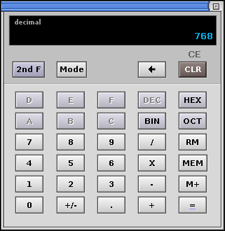 Calculator in QNX 6.2.1 NC (Calculator)