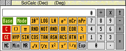 Calculator in RISC OS 3.7 (SciCalc)