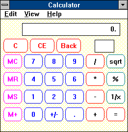 Calculator in Windows 3.0 (Calculator)