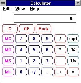 Calculator in Windows NT 3.1 Workstation (Calculator)