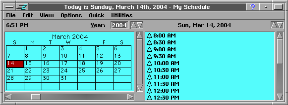 Calendar in GeoWorks Ensemble 2.0 (GeoPlanner)