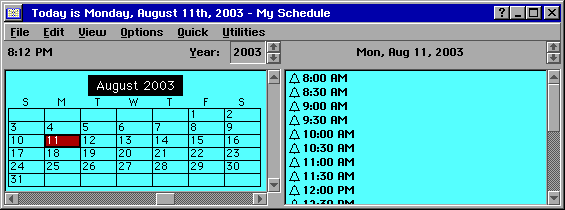 Calendar in NewDeal Office 3 Eval. (NewPlanner)