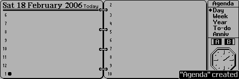 Calendar in Sibo/Psion Series 3a (Agenda)