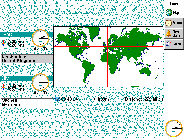 Clock in EPOC R5/Psion Series 7 (Time)