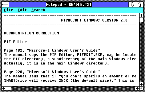 Notepad in Windows 2.03 (Notepad)