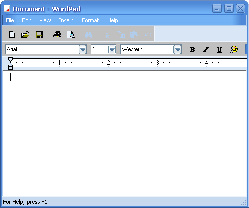 Text editor in Longhorn 4015 (WordPad)