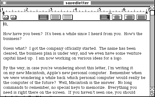 Text editor in System 1.1